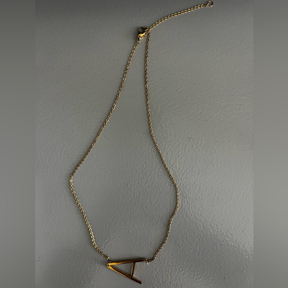 Monogram A Gold Chain Necklace